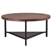 Coffee table round industrial design metal legs with storage open shelf by La Spezia additional picture 7