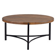 Brown wood top round coffee table industrial style by La Spezia additional picture 12