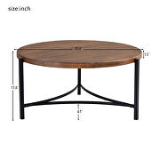Brown wood top round coffee table industrial style by La Spezia additional picture 6