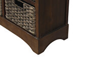 Espresso rustic storage cabinet with two drawers and four classic rattan basket by La Spezia additional picture 6
