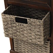 Espresso rustic storage cabinet with two drawers and four classic rattan basket by La Spezia additional picture 10