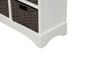 White rustic storage cabinet with two drawers and four classic rattan basket by La Spezia additional picture 6