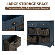 Antique navy rustic storage cabinet with two drawers and four classic rattan basket by La Spezia additional picture 8