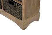White washed rustic storage cabinet with two drawers and four classic rattan basket by La Spezia additional picture 6