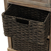 White washed rustic storage cabinet with two drawers and four classic rattan basket by La Spezia additional picture 8
