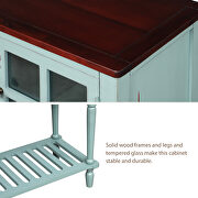 Retro blue farmhouse wood/glass buffet storage cabinet by La Spezia additional picture 7