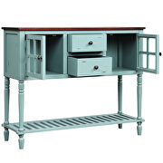Retro blue farmhouse wood/glass buffet storage cabinet by La Spezia additional picture 10