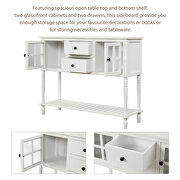 White farmhouse wood/glass buffet storage cabinet by La Spezia additional picture 13