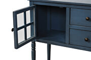 Antique navy farmhouse wood/glass buffet storage cabinet by La Spezia additional picture 3