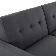 Sofa bed gray linen fabric upholstery living room sofa additional photo 4 of 14