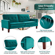 Sofa bed teal velvet fabric upholstery living room sofa by La Spezia additional picture 13