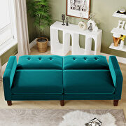 Sofa bed teal velvet fabric upholstery living room sofa by La Spezia additional picture 14