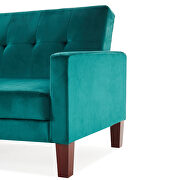 Sofa bed teal velvet fabric upholstery living room sofa additional photo 4 of 13