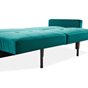 Sofa bed teal velvet fabric upholstery living room sofa additional photo 5 of 13