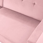 Sofa bed pink velvet fabric upholstery living room sofa additional photo 3 of 15