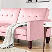 Sofa bed pink velvet fabric upholstery living room sofa by La Spezia additional picture 7