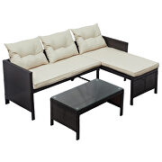 U-style 3 pcs outdoor rattan furniture sofa set with cushions additional photo 2 of 15