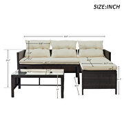 U-style 3 pcs outdoor rattan furniture sofa set with cushions by La Spezia additional picture 12