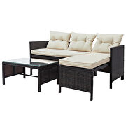 U-style 3 pcs outdoor rattan furniture sofa set with cushions by La Spezia additional picture 13