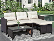 U-style 3 pcs outdoor rattan furniture sofa set with cushions by La Spezia additional picture 14