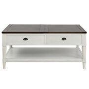U_style white and brown wood lift top coffee table by La Spezia additional picture 3