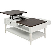 U_style white and brown wood lift top coffee table by La Spezia additional picture 6