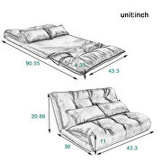 Adjustable foldable modern leisure sofa bed video gaming sofa with two pillows additional photo 5 of 14