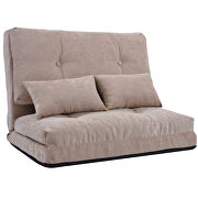 Beige suede sofa bed adjustable folding futon sofa by La Spezia additional picture 3