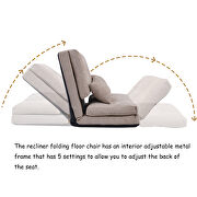 Beige suede sofa bed adjustable folding futon sofa by La Spezia additional picture 4