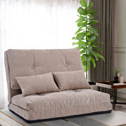 Beige suede sofa bed adjustable folding futon sofa by La Spezia additional picture 6