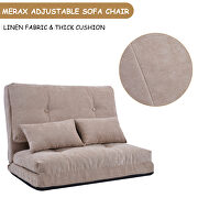 Beige suede sofa bed adjustable folding futon sofa by La Spezia additional picture 9