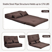 Brown linen sofa bed adjustable folding futon sofa by La Spezia additional picture 11