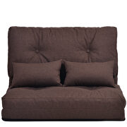 Brown linen sofa bed adjustable folding futon sofa additional photo 3 of 11