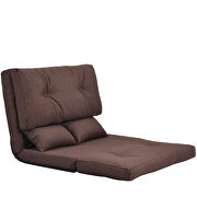 Brown linen sofa bed adjustable folding futon sofa additional photo 5 of 11