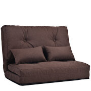 Brown linen sofa bed adjustable folding futon sofa by La Spezia additional picture 7