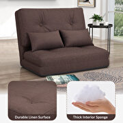 Brown linen sofa bed adjustable folding futon sofa by La Spezia additional picture 8