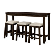 Brown 4-piece counter height table set with socket and leather padded stools by La Spezia additional picture 13
