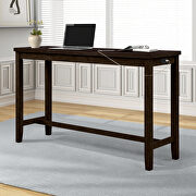 Brown 4-piece counter height table set with socket and leather padded stools by La Spezia additional picture 3