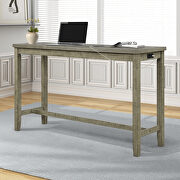 Gray/ green 4-piece counter height table set with socket and leather padded stools by La Spezia additional picture 11