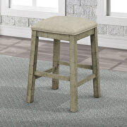 Gray/ green 4-piece counter height table set with socket and leather padded stools by La Spezia additional picture 9