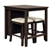 Brown 3 piece square dining table with padded stools by La Spezia additional picture 13