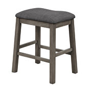 Dark gray 3 piece square dining table with padded stools by La Spezia additional picture 12