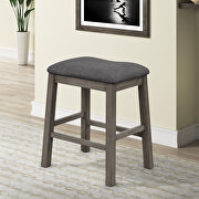 Dark gray 3 piece square dining table with padded stools by La Spezia additional picture 16