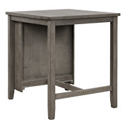 Dark gray 3 piece square dining table with padded stools by La Spezia additional picture 4