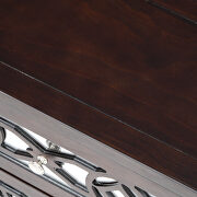 Espresso natural wood wooden storage cabinet with decorative mirror by La Spezia additional picture 2