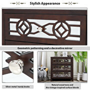 Espresso natural wood wooden storage cabinet with decorative mirror by La Spezia additional picture 16