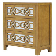 Gold natural wood wooden storage cabinet with decorative mirror by La Spezia additional picture 2