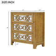 Gold natural wood wooden storage cabinet with decorative mirror by La Spezia additional picture 11
