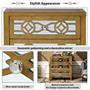Gold natural wood wooden storage cabinet with decorative mirror by La Spezia additional picture 17