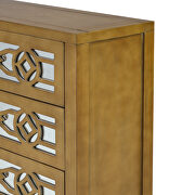 Gold natural wood wooden storage cabinet with decorative mirror by La Spezia additional picture 3